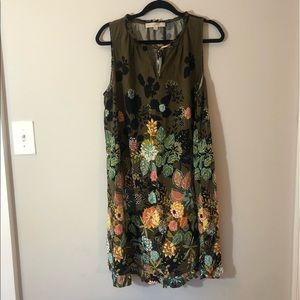 Green and floral Loft dress size large